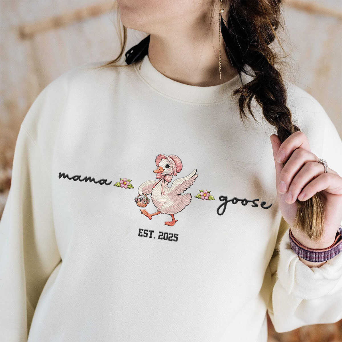 Personalized custom name - Embroidered Duck Goose Sweater, easychoo.com