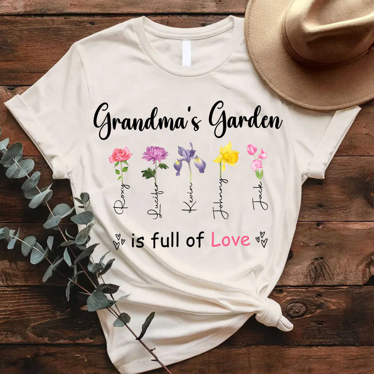 Personalized custom - Grandma Garden Is Full Of Love T-shirt, easychoo.com