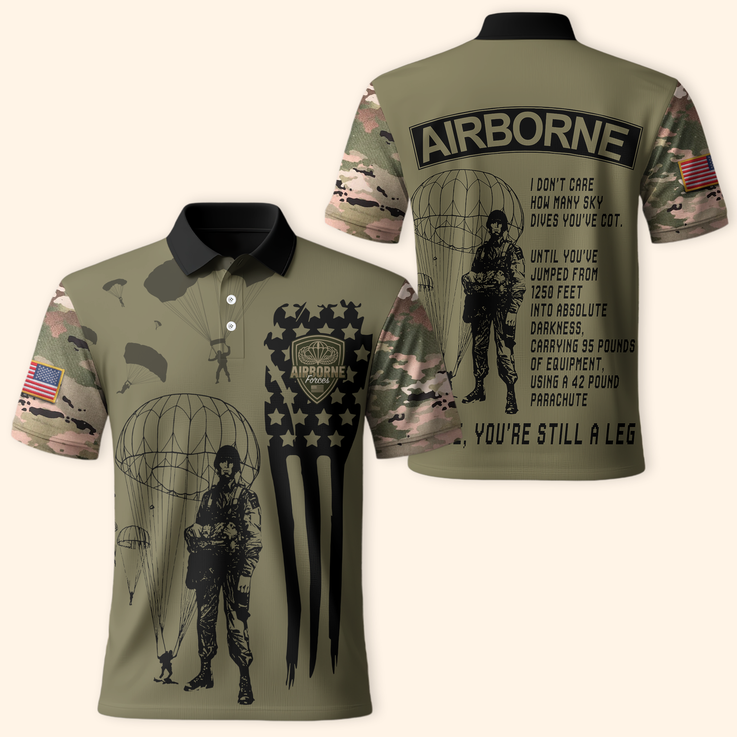 U.S. Airborne Hoodie – Paratrooper Camo Design, Proud Army Veteran Apparel, easychoo.com