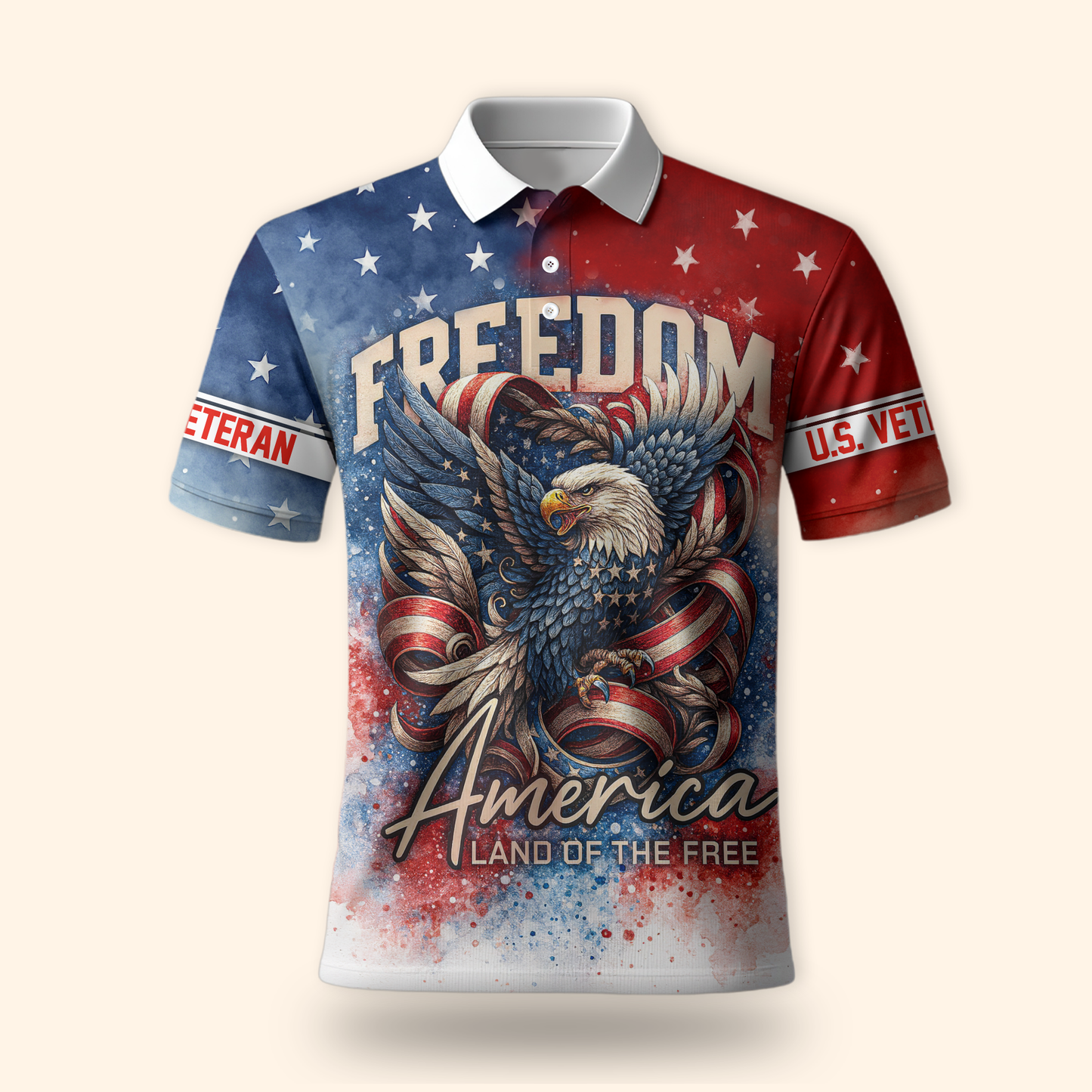 U.S. Veteran Hoodie – Freedom America Land of The Free, Patriotic Eagle Design
