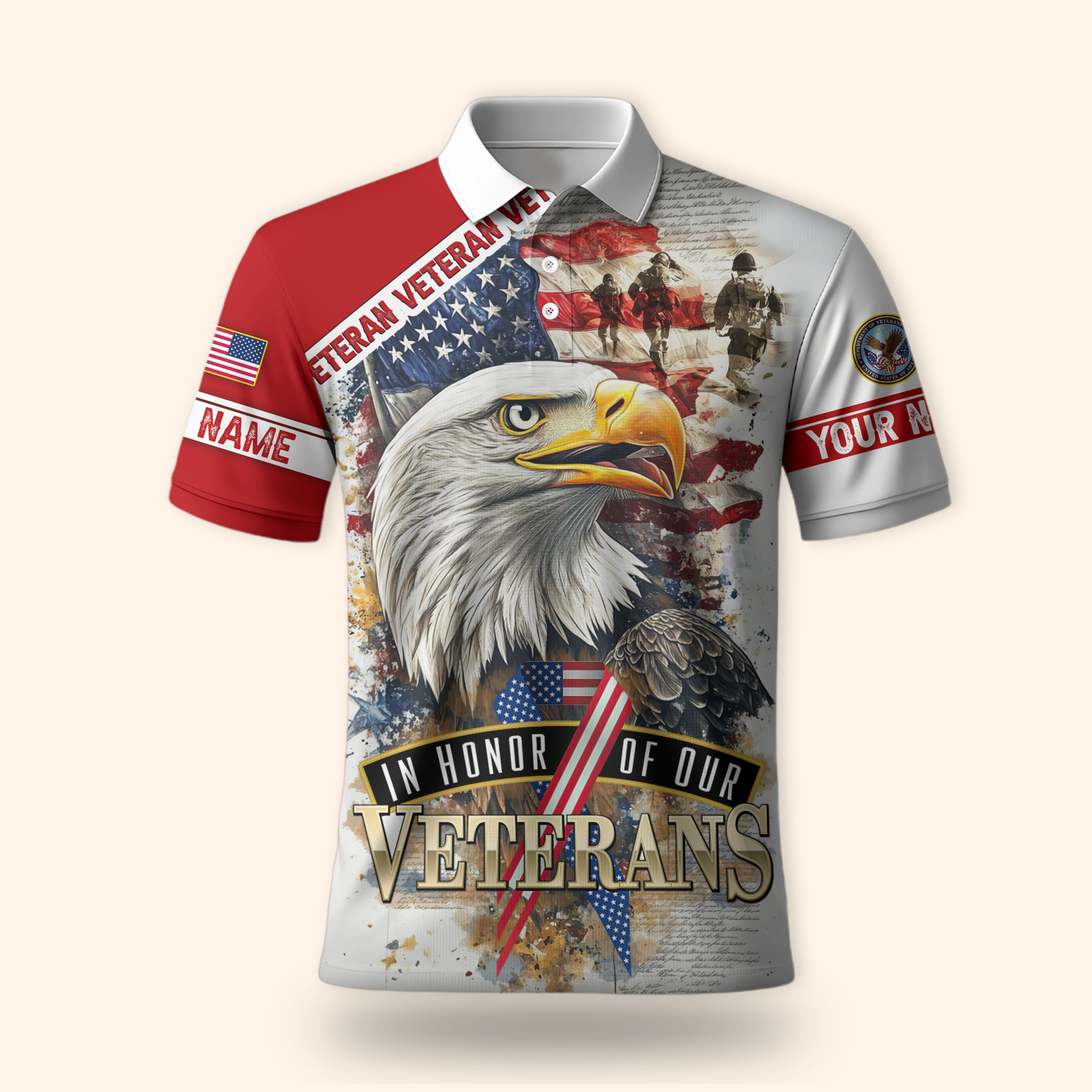 U.S. Veteran Hoodie – In Honor of Our Heroes American Flag Design