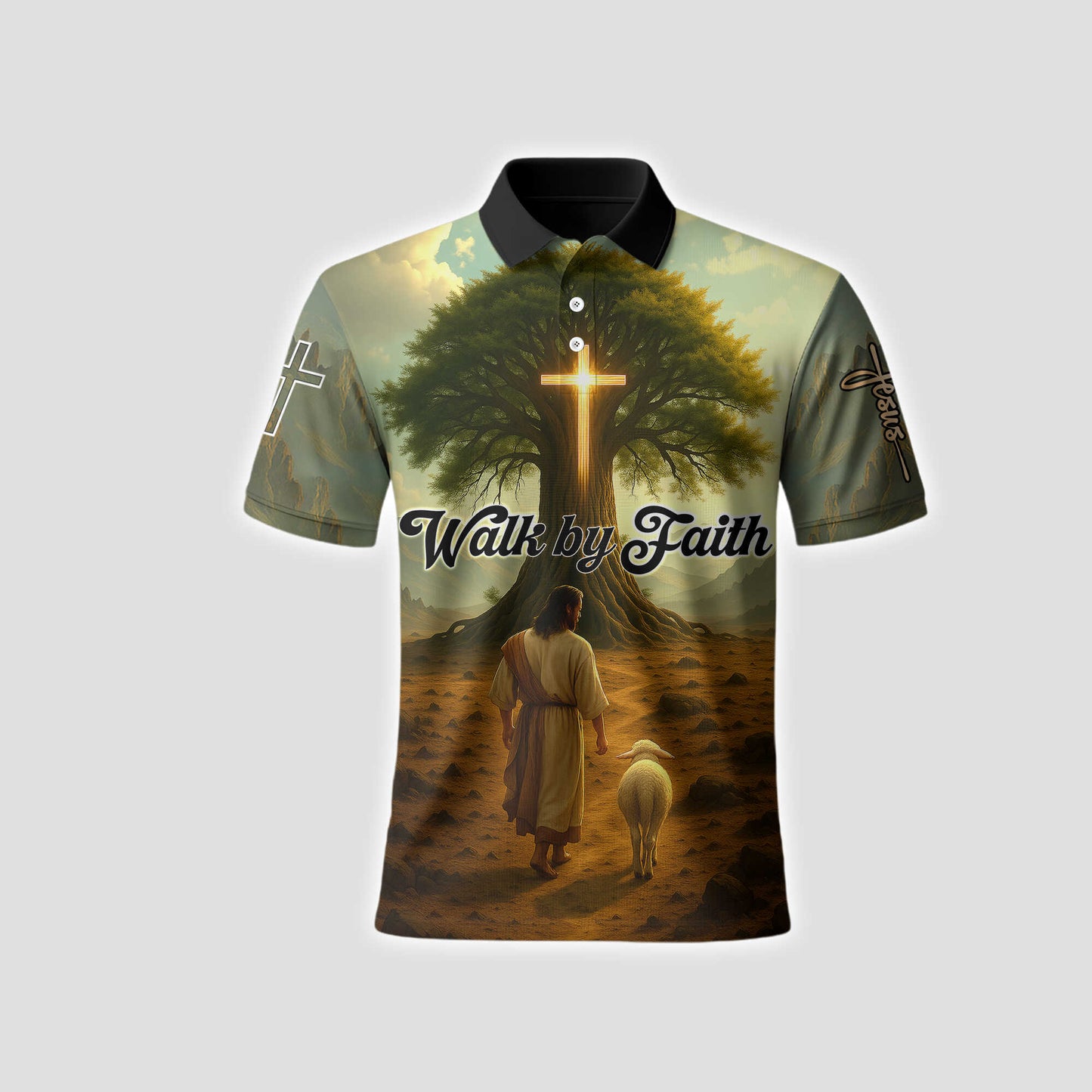 Walk by Faith With Jesus – Uplifting Christian Art Design