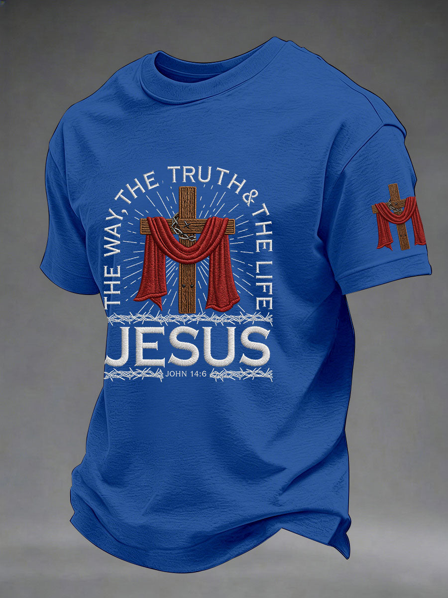 Men's The Way The Truth The Life Printed Casual T-Shirt