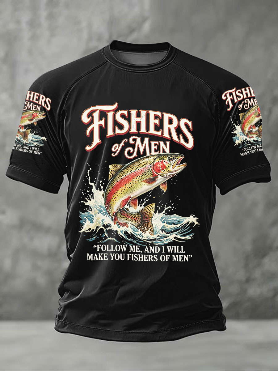 Men's Follow Me And I Will Make You Fishers Of Men Short Sleeve T-shirt
