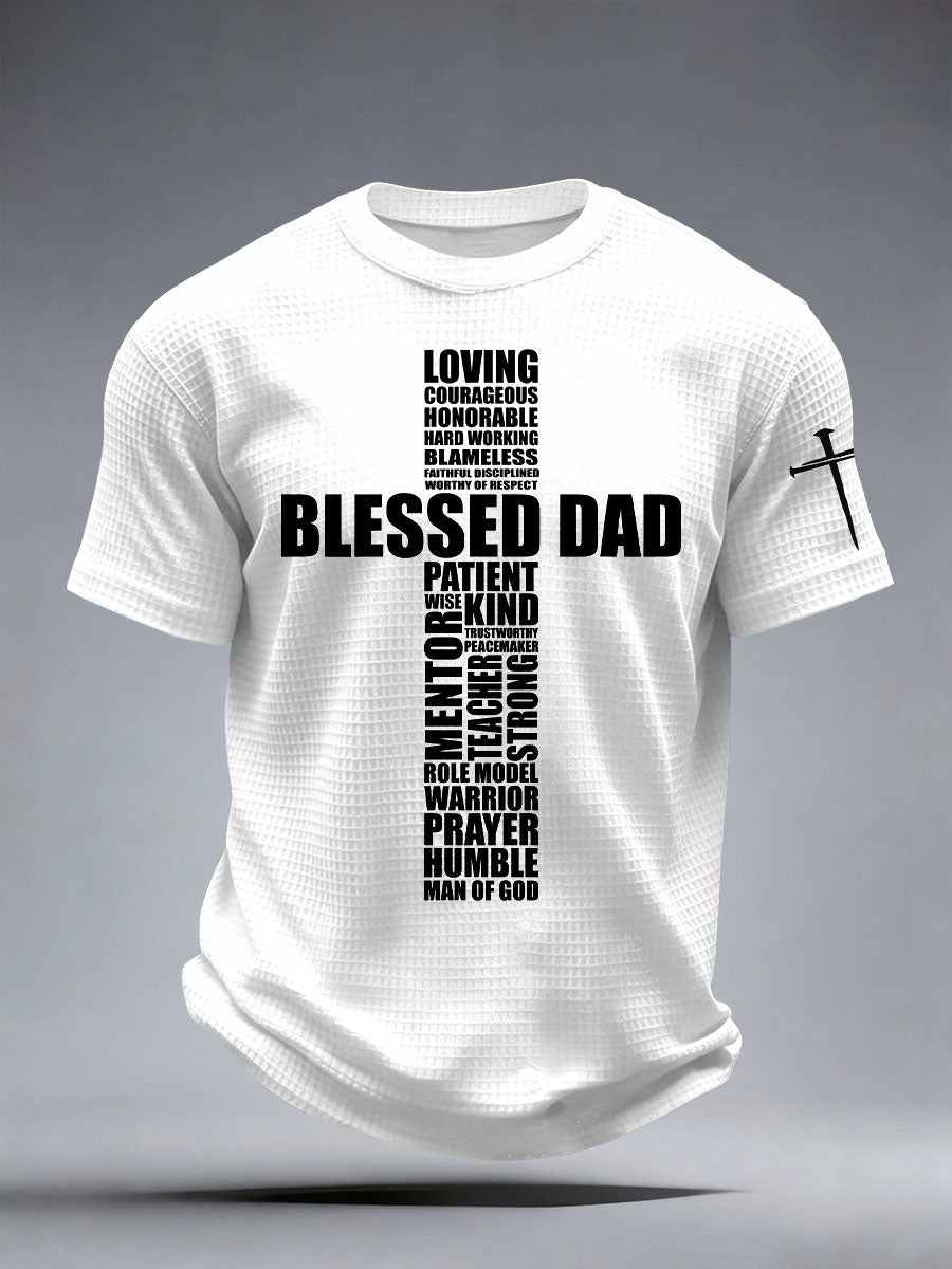 Men's Blessed Dad Waffle T-Shirt
