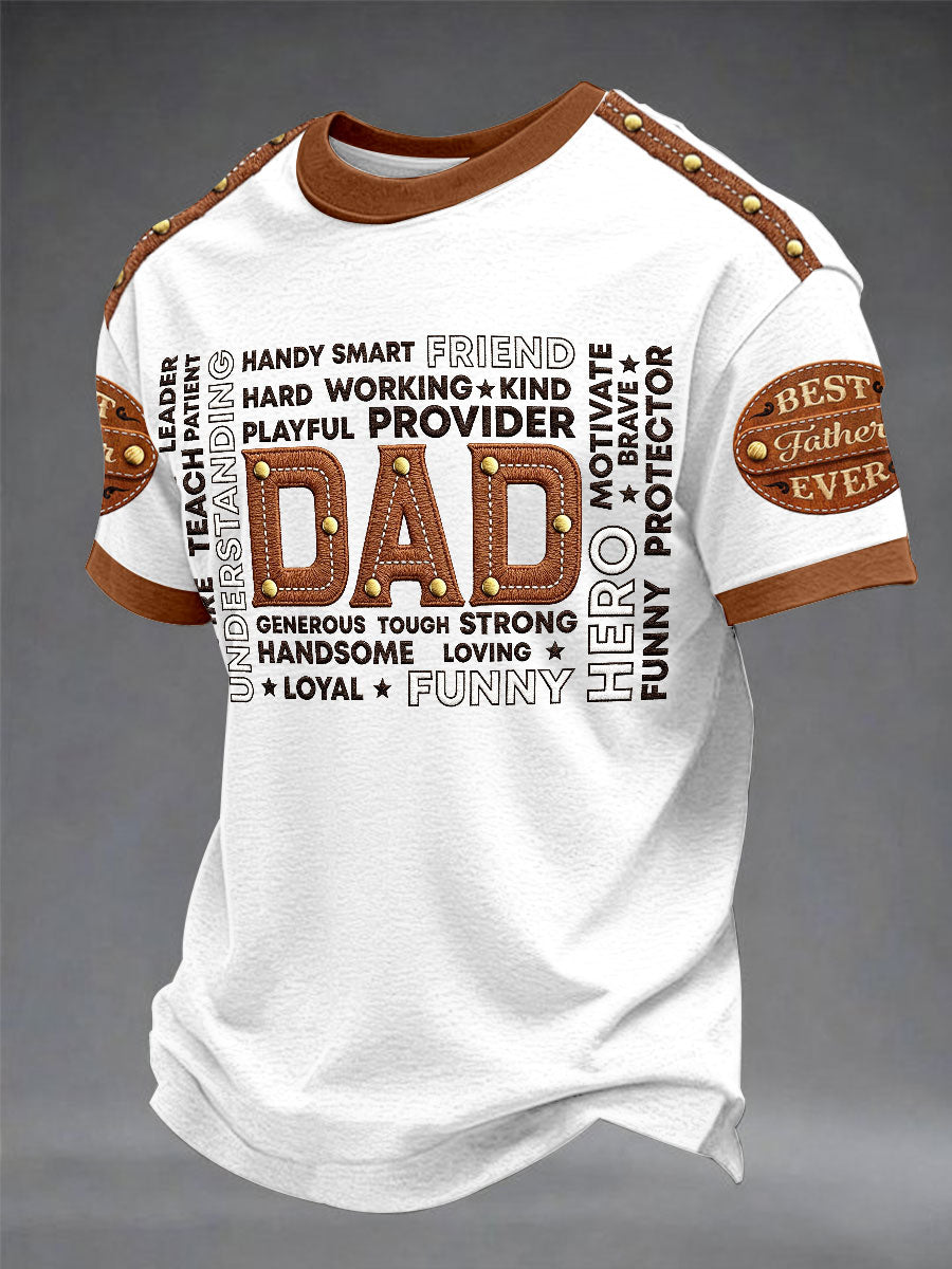 Men's“Best Father Ever”Father's Day Fun Casual Printed T-shirt