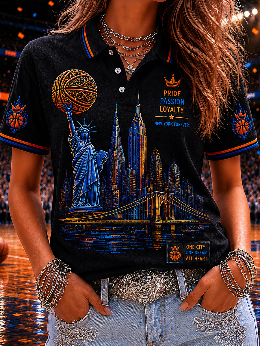Women's Classic Basketball Fan Graphic Short Sleeve Top