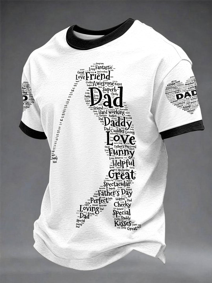 Men's Father's Day Golf-Themed Casual Printed T-Shirt