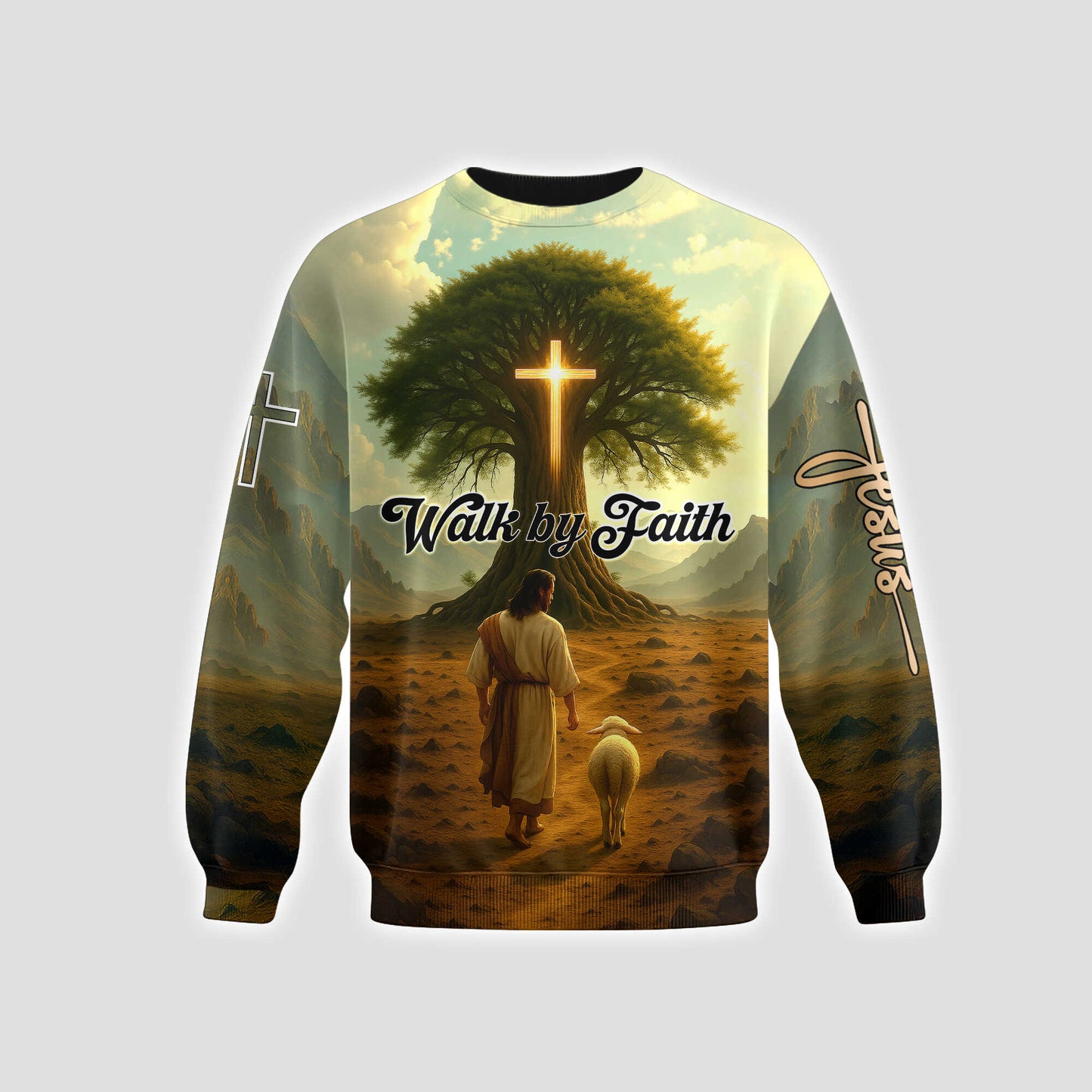 Walk by Faith With Jesus – Uplifting Christian Art Design