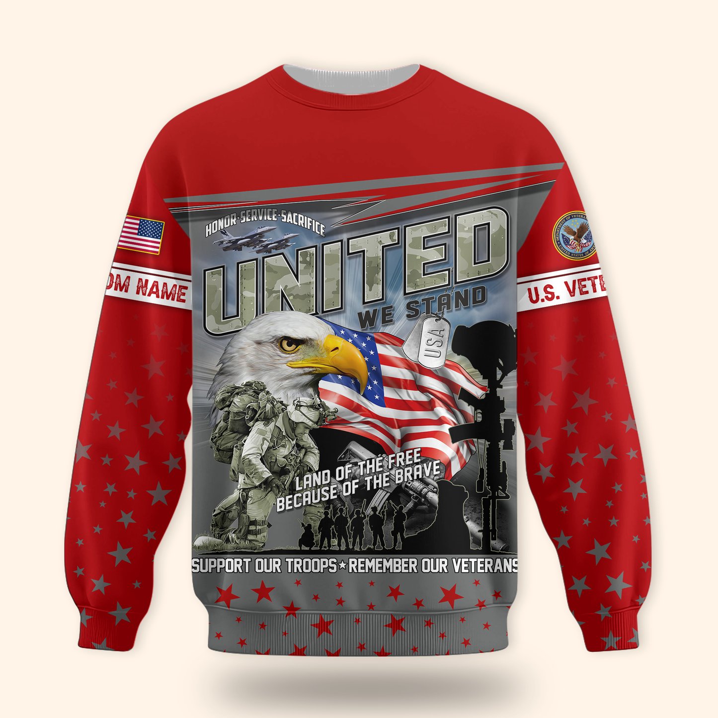 U.S. Veteran Hoodie – United We Stand Support Our Troops Sweatshirt