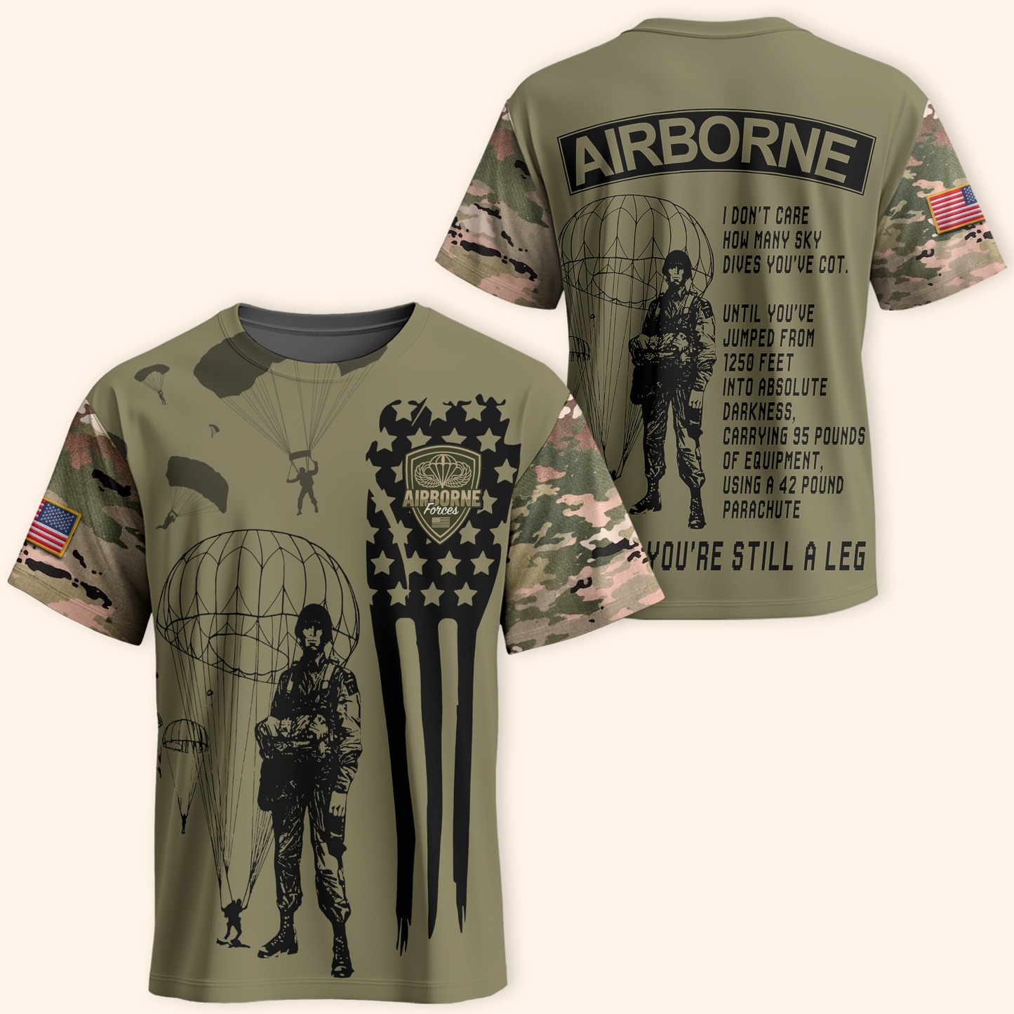 U.S. Airborne Hoodie – Paratrooper Camo Design, Proud Army Veteran Apparel, easychoo.com