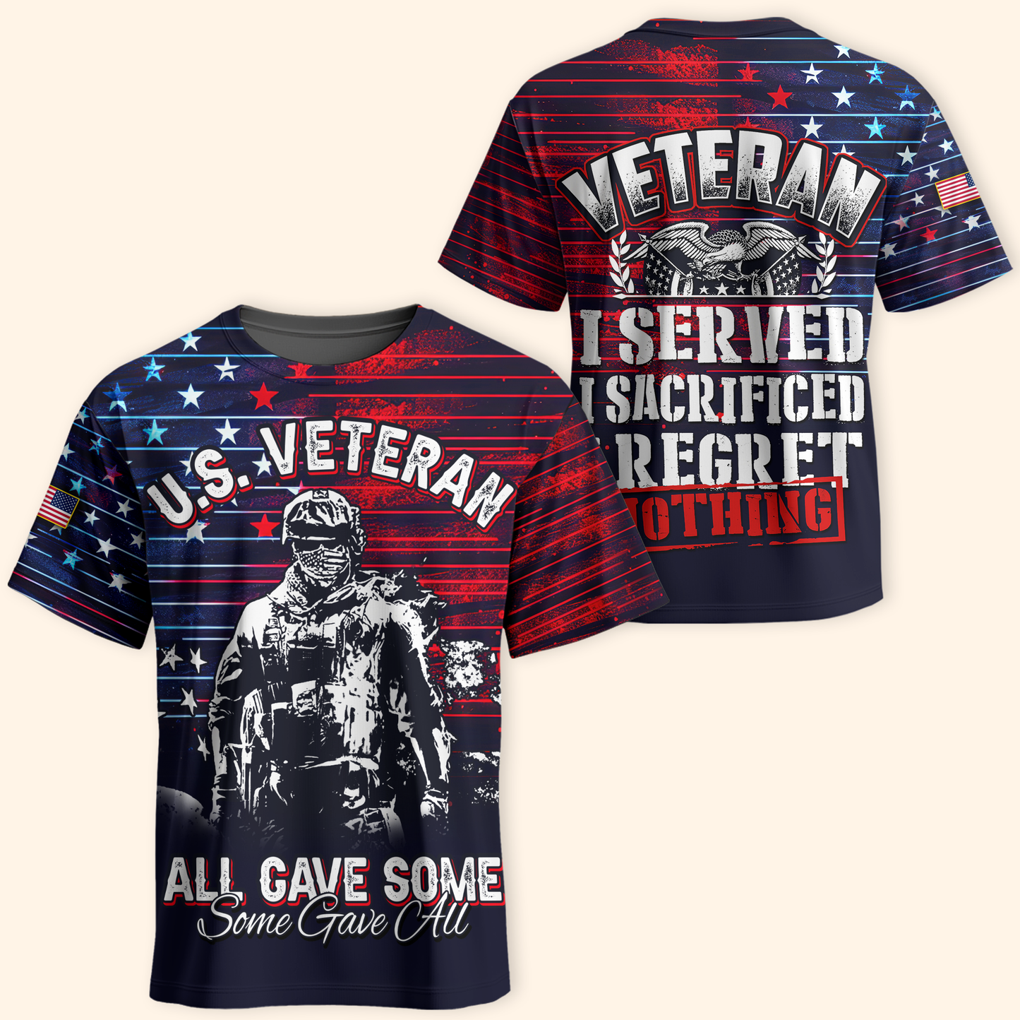 U.S. Veteran Hoodie – I Served I Sacrificed I Regret Nothing Zip Up