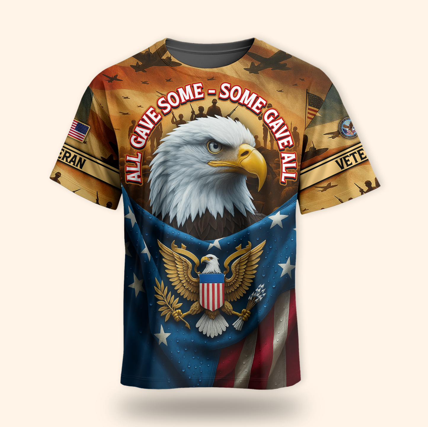 U.S. Veteran - Eagle Design Patriotic American Hoodie by Easychoo, image 9, style MH2533