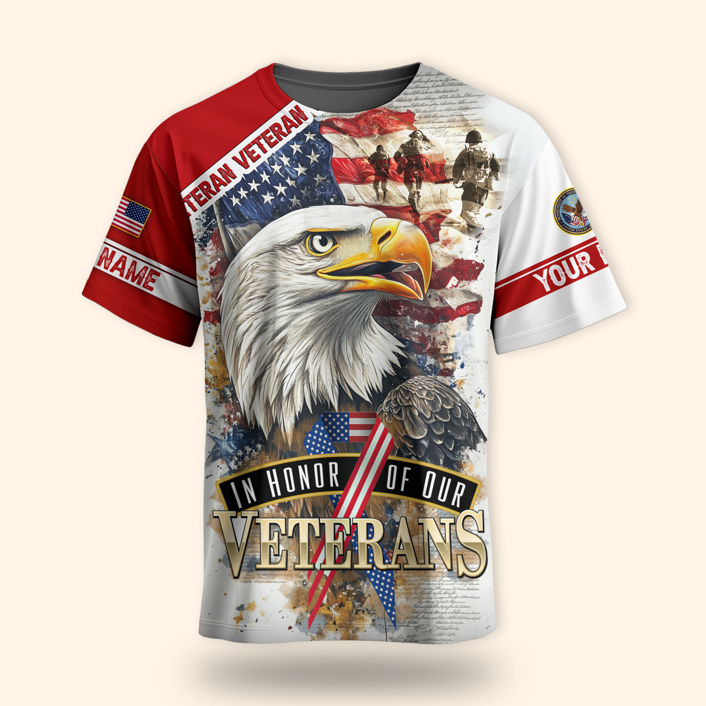 U.S. Veteran Hoodie – In Honor of Our Heroes American Flag Design