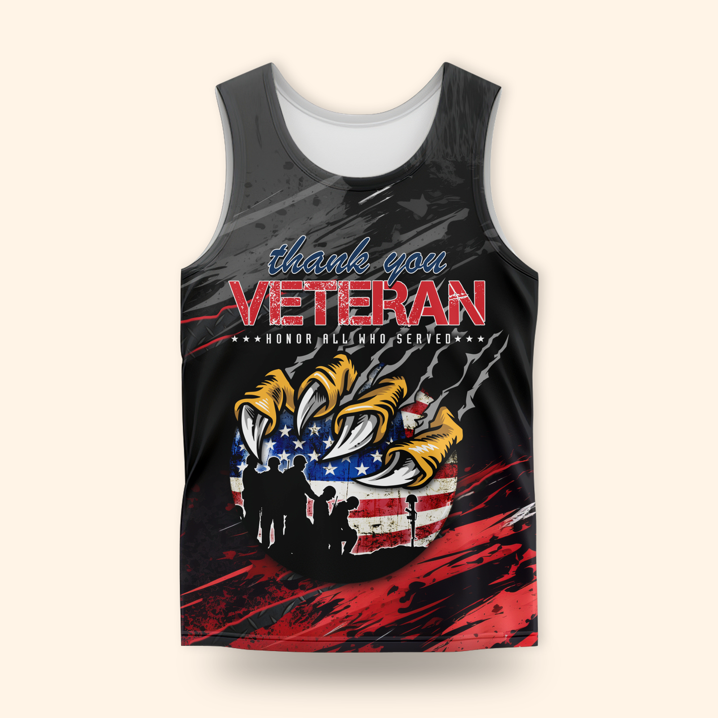 Personalized US Veteran Hoodie – Eagle Claw & Flag – Thank You Heroes Design, easychoo.com