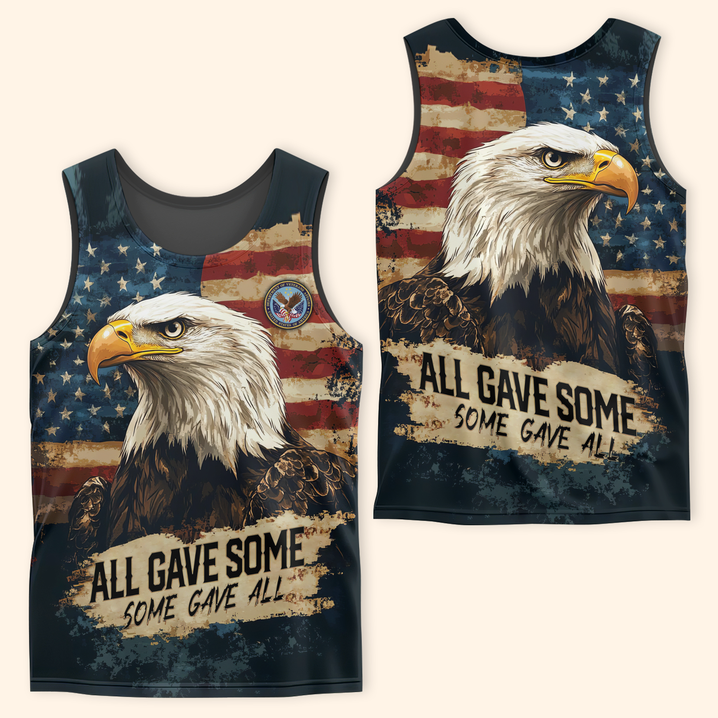American Flag Veteran Hoodie – Patriotic Eagle All Gave Some Design