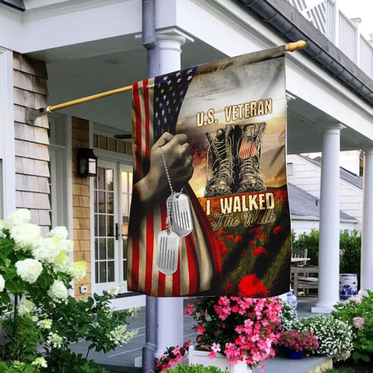 U.S VETERAN, I WALKED THE WALK - FLAG , Gifts for veterans