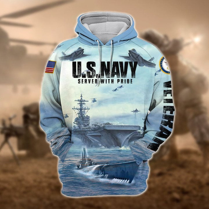 Premium Unique US Navy Veteran Zip Hoodie , Gifts for veterans