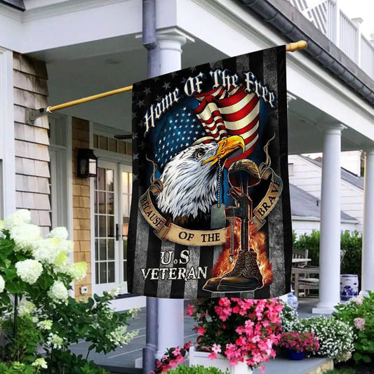HOME OF THE FREE BECAUSE OF THE BRAVE - FLAG , Gifts for veterans