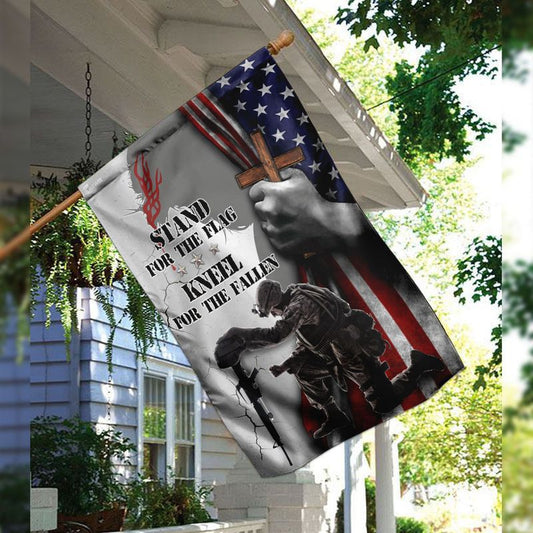 STAND FOR THE FLAG, KNEEL FOR THE FALLEN - FLAG 024 , Gifts for veterans