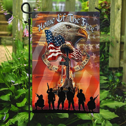 HOME OF THE FREE BECAUSE OF THE BRAVE - FLAG 026 , Gifts for veterans