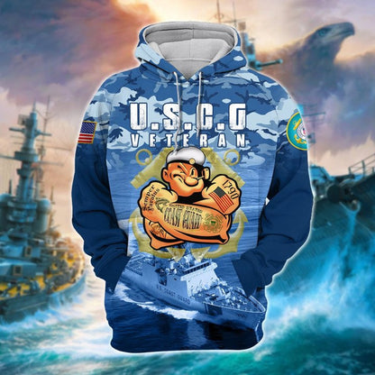 Premium Unique US Coast Guard Veteran Hoodie , Gifts for veterans