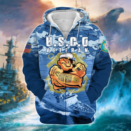 Premium Unique US Coast Guard Veteran Hoodie , Gifts for veterans