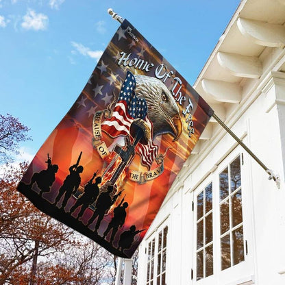 HOME OF THE FREE BECAUSE OF THE BRAVE - FLAG 026 , Gifts for veterans