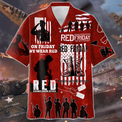 On Friday We Wear Red - Unisex Hawaiian Shirt - Short , Gifts for veterans
