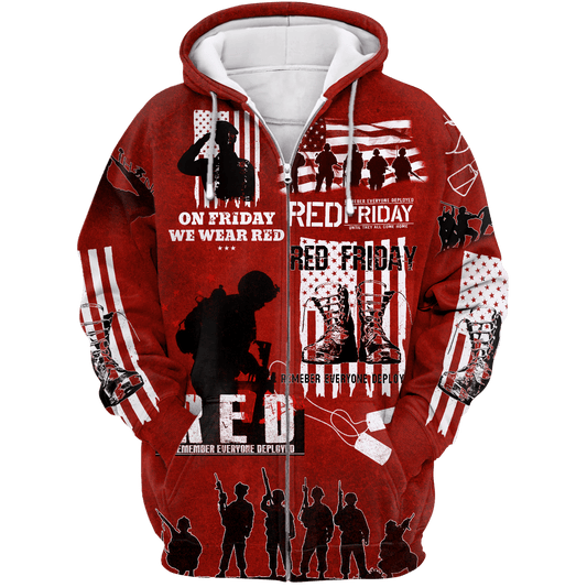On Friday We Wear Red - Unisex Hawaiian Shirt - Short , Gifts for veterans