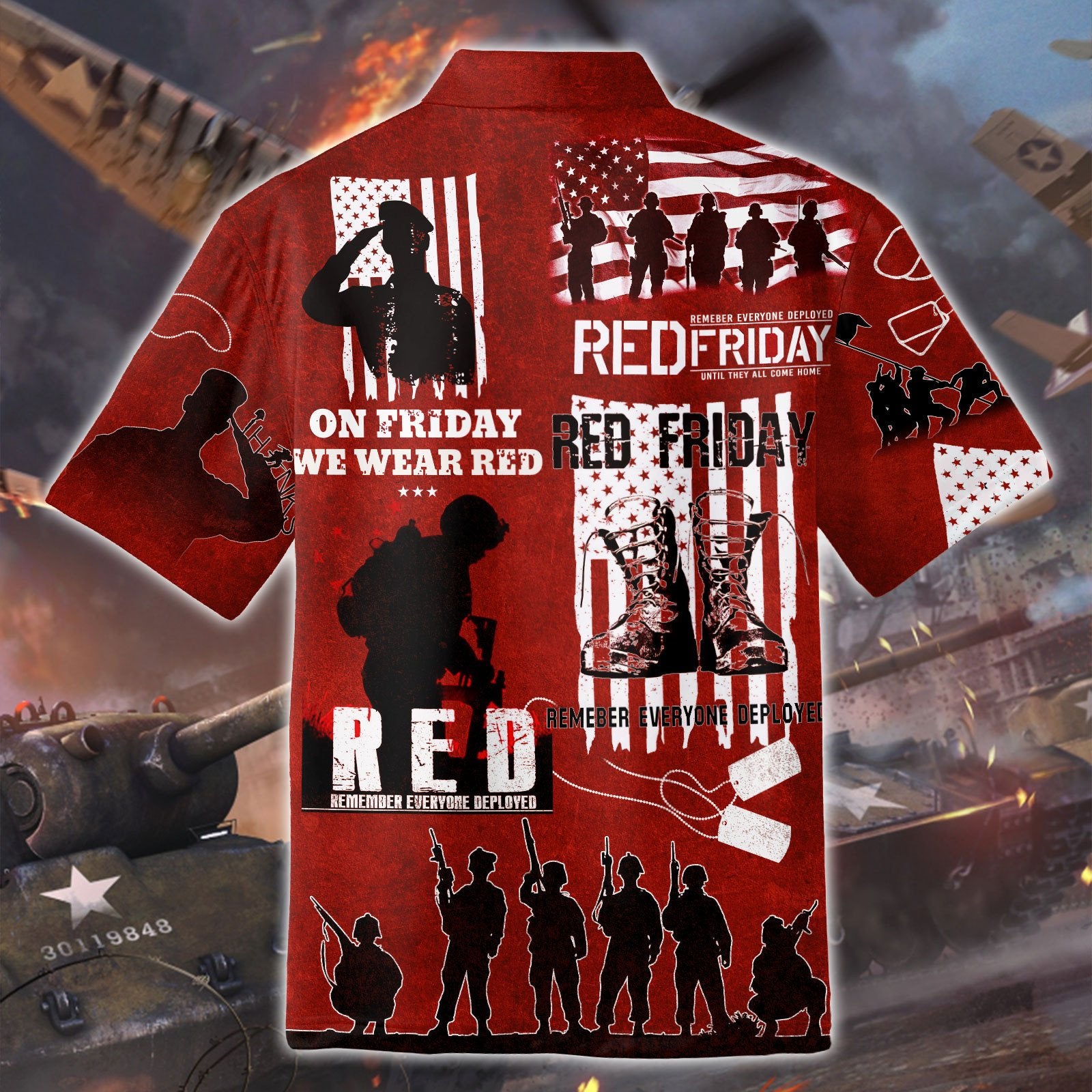 On Friday We Wear Red - Unisex Hawaiian Shirt - Short , Gifts for veterans