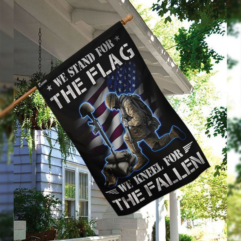 WE STAND FOR THE FLAG, WE KNEEL FOR THE FALLEN - FLAG 020 , Gifts for veterans