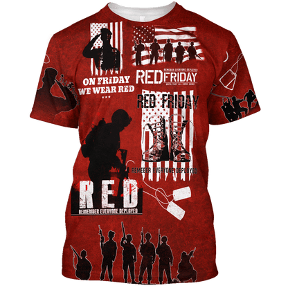 On Friday We Wear Red - Unisex Hawaiian Shirt - Short , Gifts for veterans
