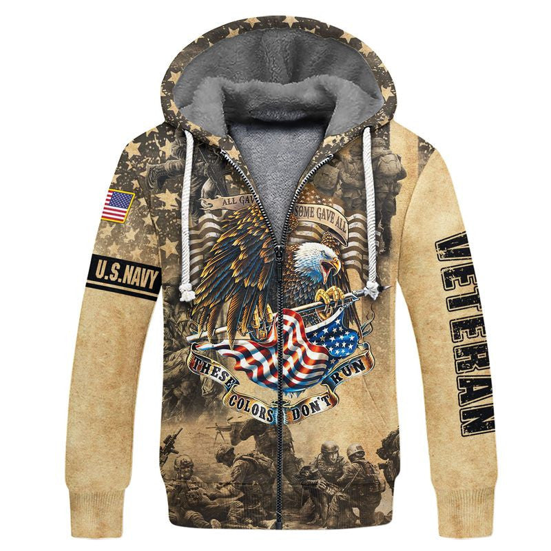 Premium Unique Veteran Zip Hoodie - Navy Veteran , Gifts for veterans