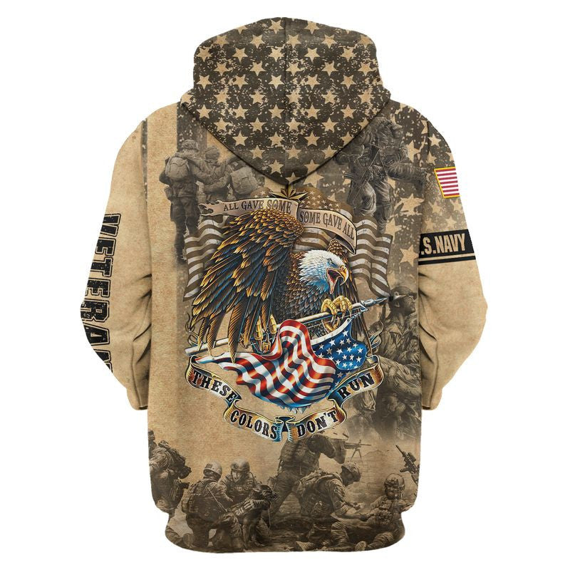 Premium Unique Veteran Zip Hoodie - Navy Veteran , Gifts for veterans
