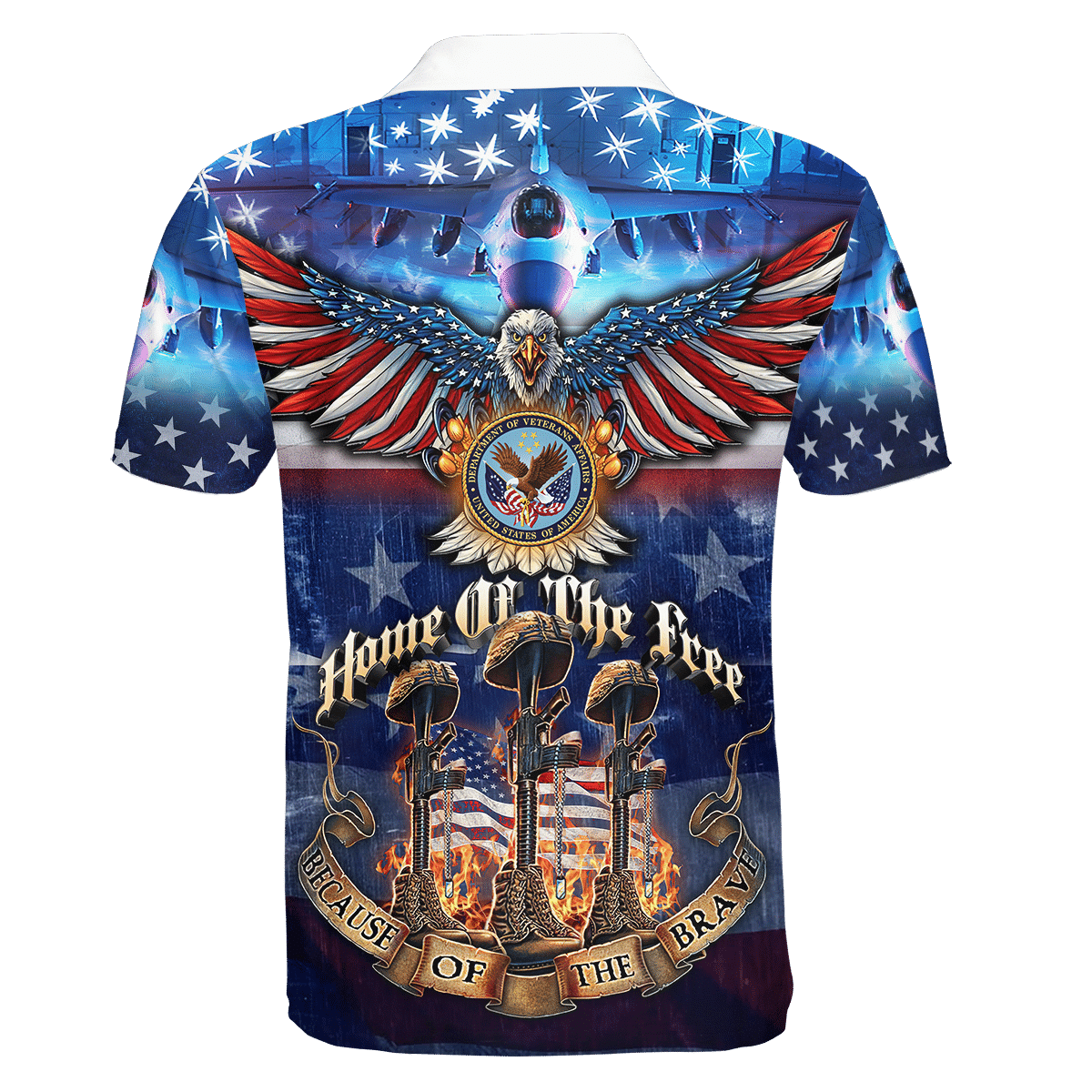 Home Of The Free Because Of The Brave - Unisex Polo Shirt - Short , Gifts for veterans