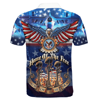 Home Of The Free Because Of The Brave - Unisex Polo Shirt - Short , Gifts for veterans