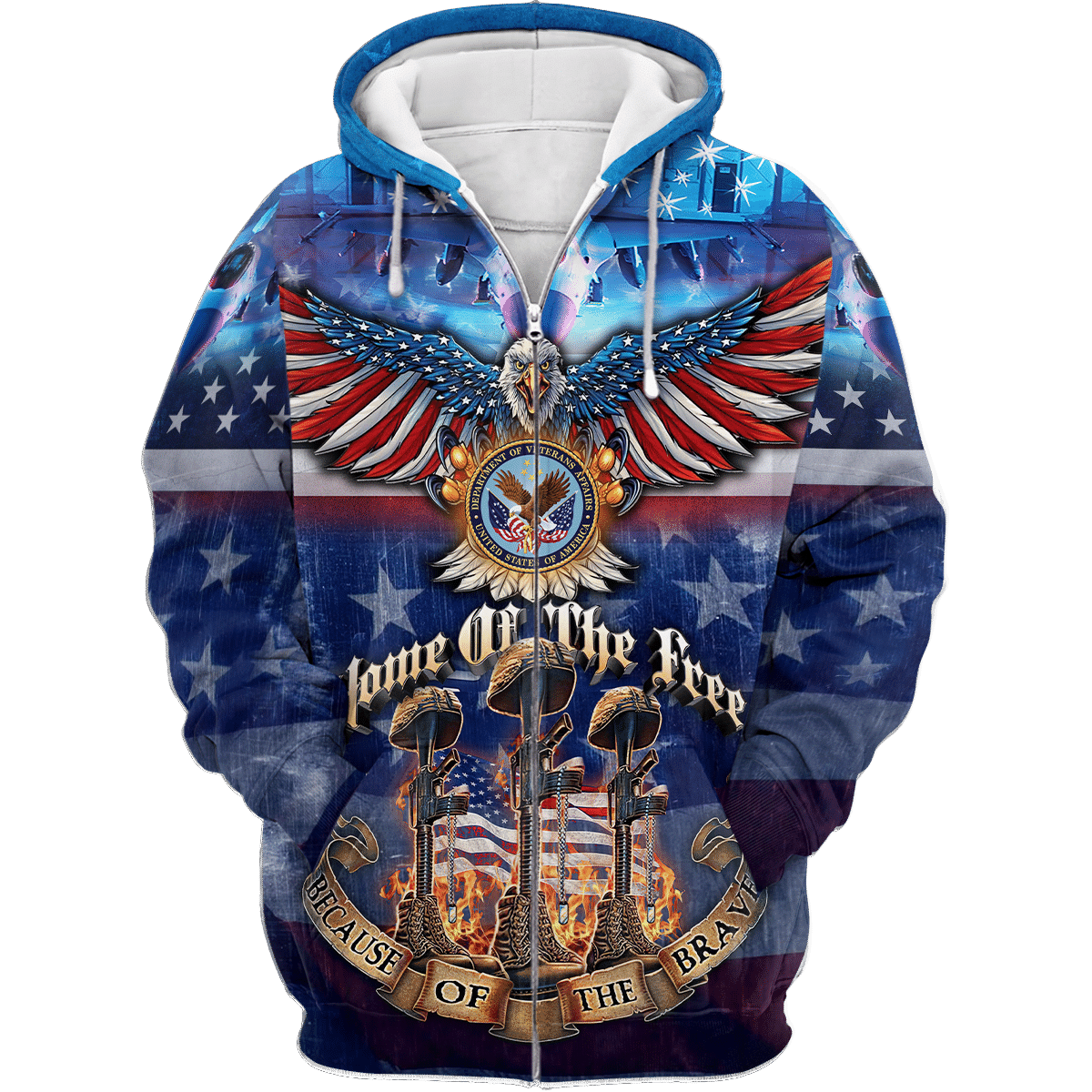 Home Of The Free Because Of The Brave - Unisex Polo Shirt - Short , Gifts for veterans