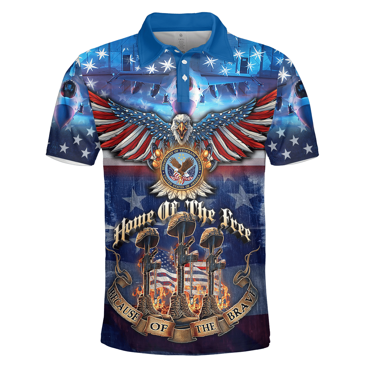 Home Of The Free Because Of The Brave - Unisex Polo Shirt - Short , Gifts for veterans