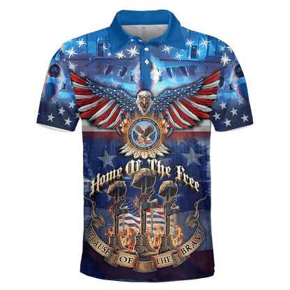 Home Of The Free Because Of The Brave - Unisex Polo Shirt - Short , Gifts for veterans