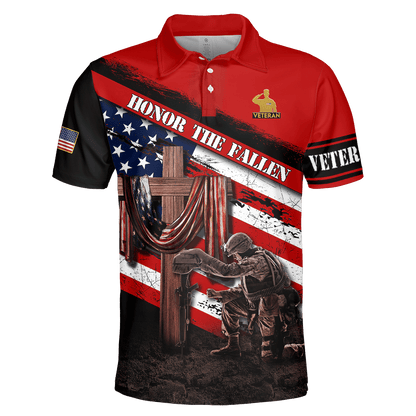 Honor The Fallen - Unisex Polo Shirt - Short , Gifts for veterans