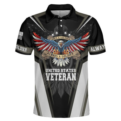 Once A Soldier Always A Soldier - Unisex Polo Shirt - Short , Gifts for veterans