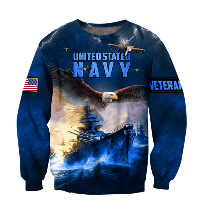 Eagle US Navy Veteran 3D All Over Printed Unisex Shirts MH02082202- NA , Gifts for veterans