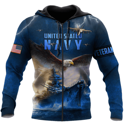 Eagle US Navy Veteran 3D All Over Printed Unisex Shirts MH02082202- NA , Gifts for veterans