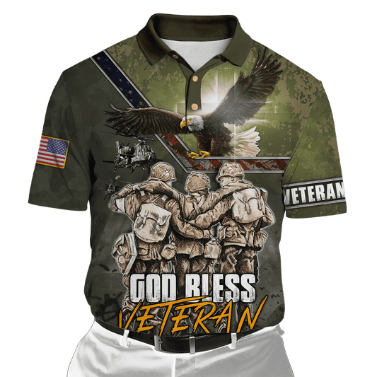 US Veteran - God Bless Veteran Eagle Solider Unisex Shirts MON12082201-VET , Gifts for veterans