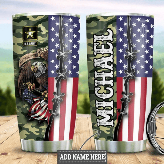 Personalized Us Army Eagle Veteran Stainless Steel Tumbler , Gifts for veterans