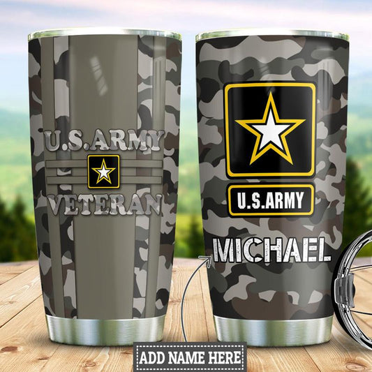 Personalized Veteran Stainless Steel Tumbler JUL21005 , Gifts for veterans