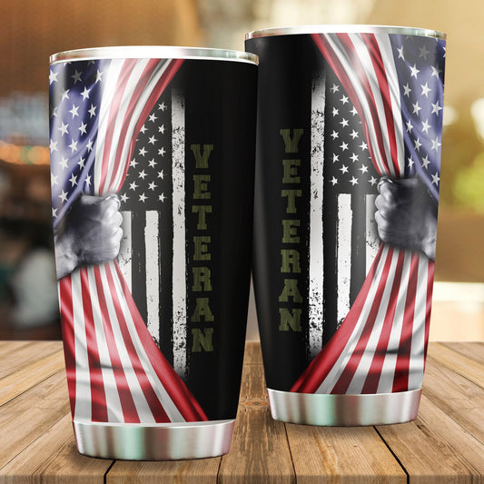 Us Veteran American Flag Camo Stainless Steel Tumbler Proud Military , Gifts for veterans