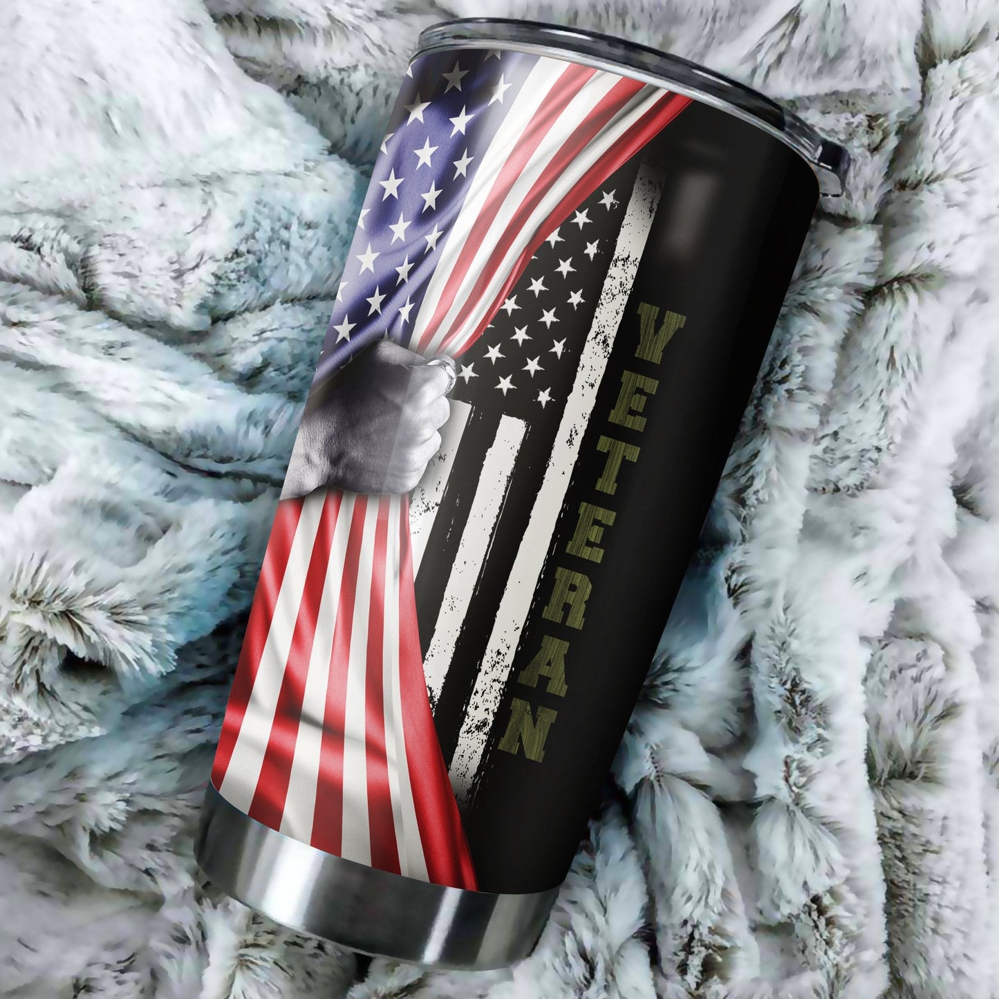 Us Veteran American Flag Camo Stainless Steel Tumbler Proud Military , Gifts for veterans