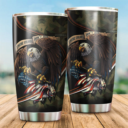 Us Veteran Camo Stainless Steel Tumbler Proud Military , Gifts for veterans